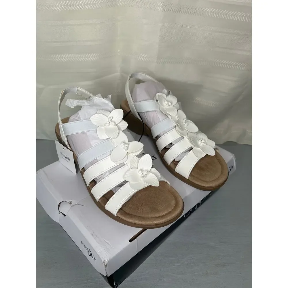 East 5th Memory Foam Slip On Sandals White Womens Size 11M